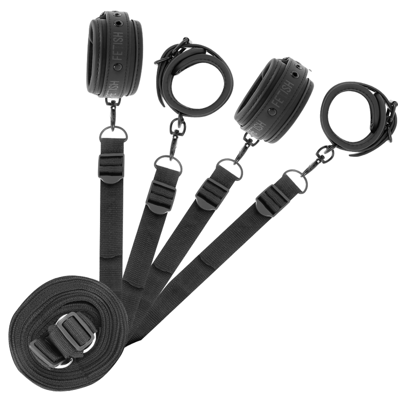 Fetish Submissive Bondage Of Handcuffs And Ties With Noprene Lining Set