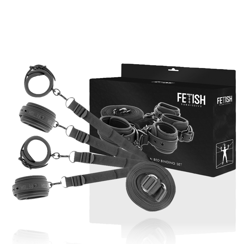 Fetish Submissive Bondage Of Handcuffs And Ties With Noprene Lining Set - 2