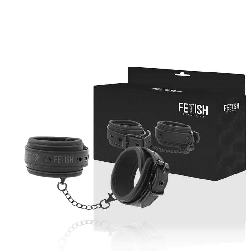 Fetish Submissive Bondage Vegan Leather Ankle Cuffs With Noprene Lining - 2