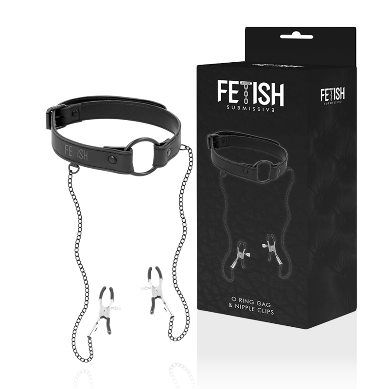 Fetish Submissive Bondage Gag Ring With Nipple Clamps - 2