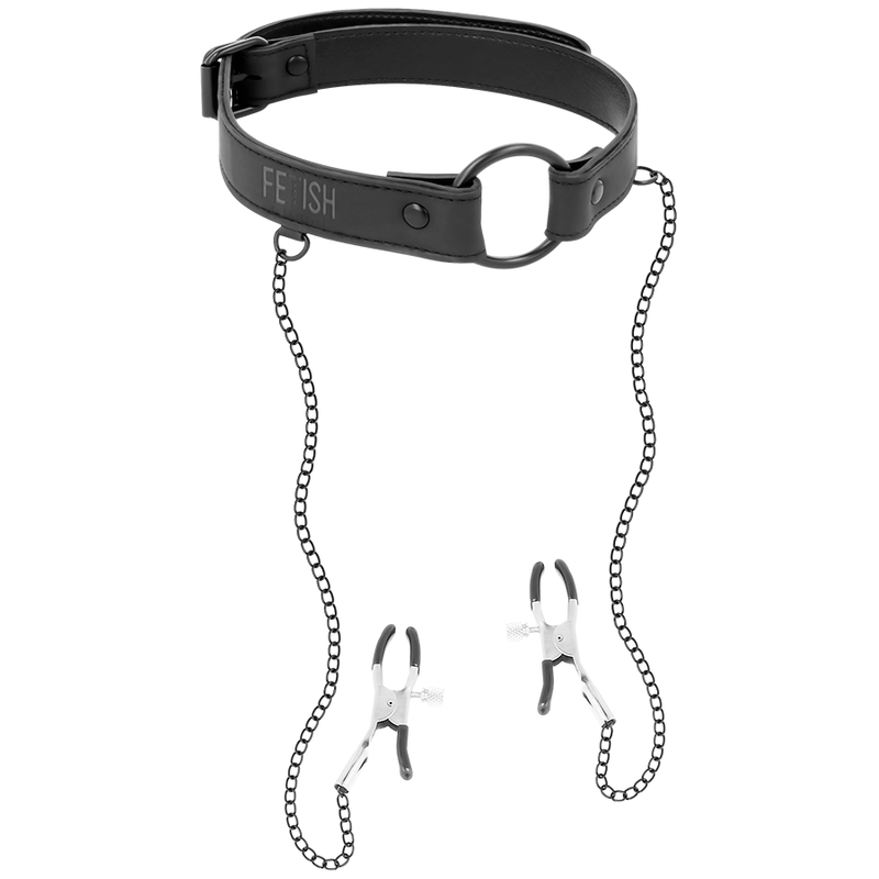 Fetish Submissive Bondage Gag Ring With Nipple Clamps