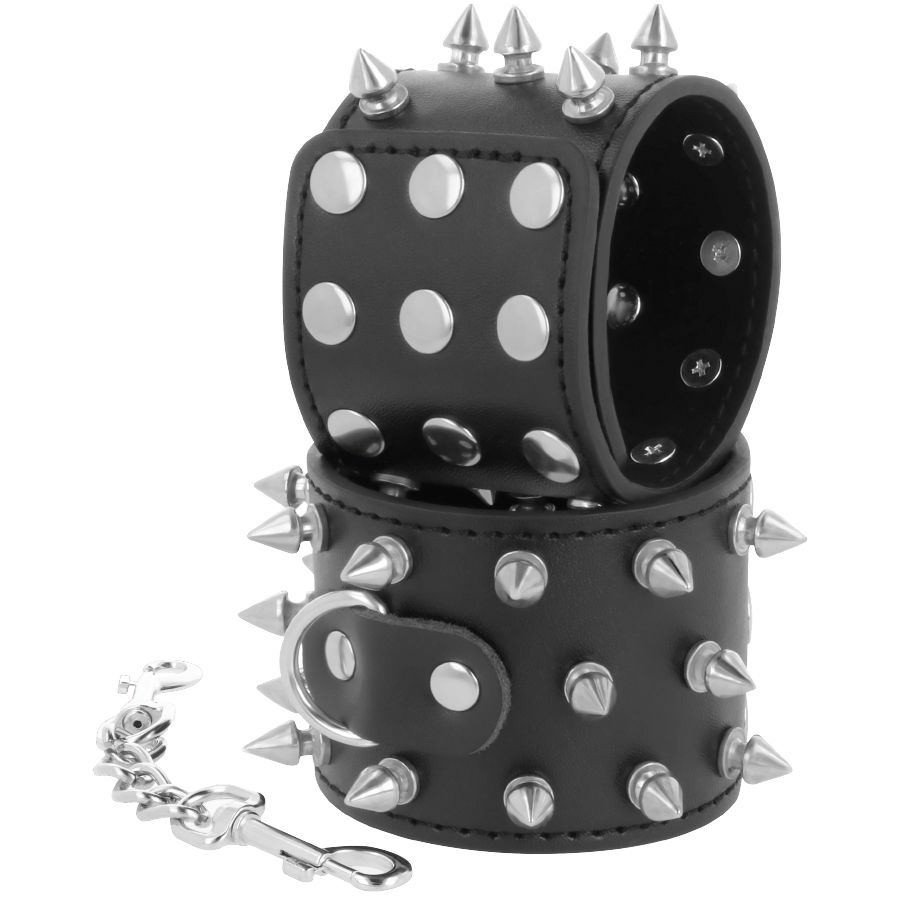 Darkness Bondage Skulls And Bones Spiked Handcuffs - 2
