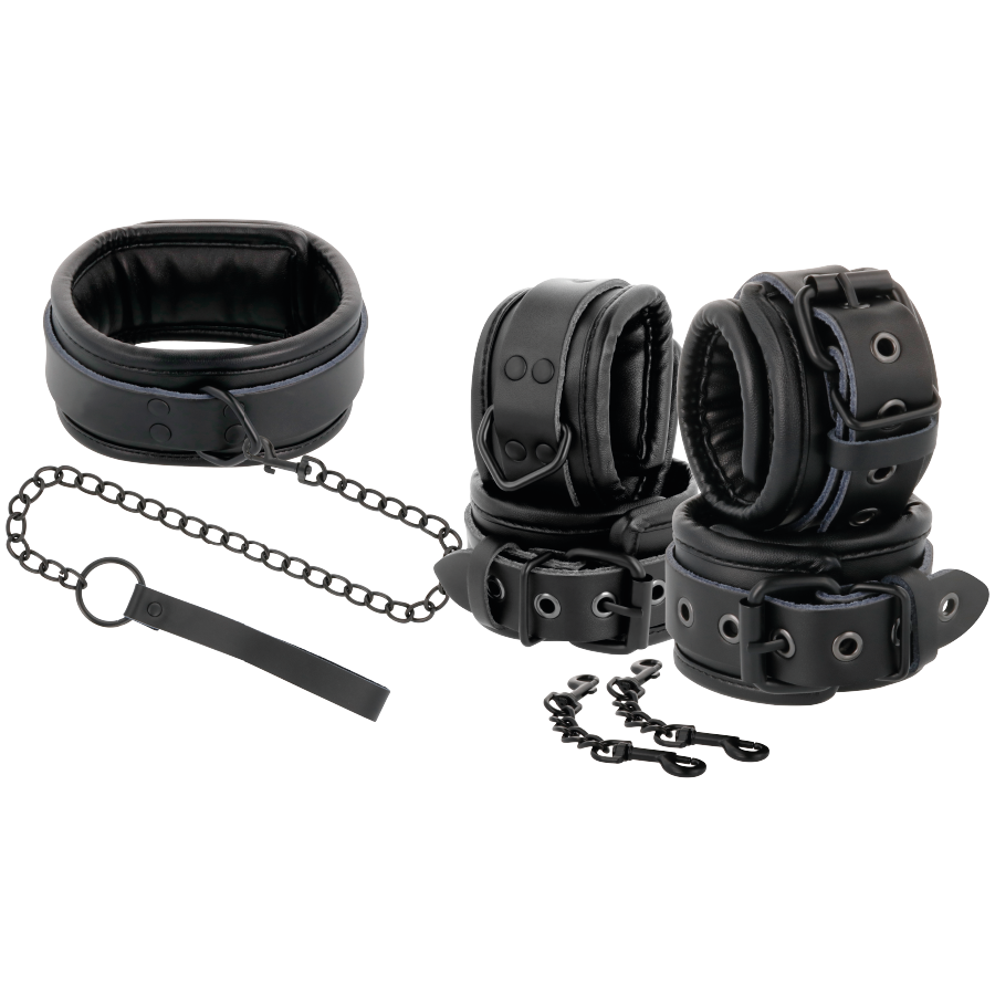 Darkness Leather Handcuffs And Collar - 2