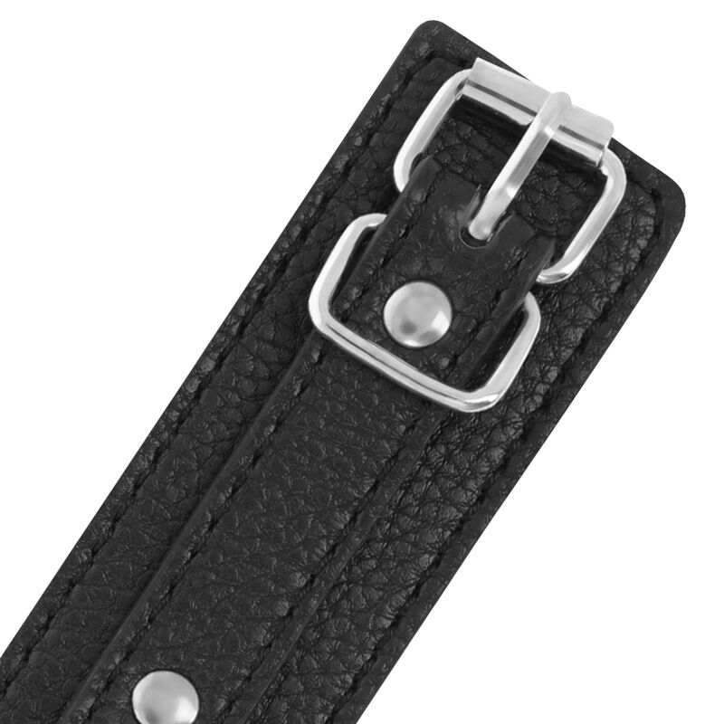 Darkness Bondage Textured Leather Handcuffs - 4