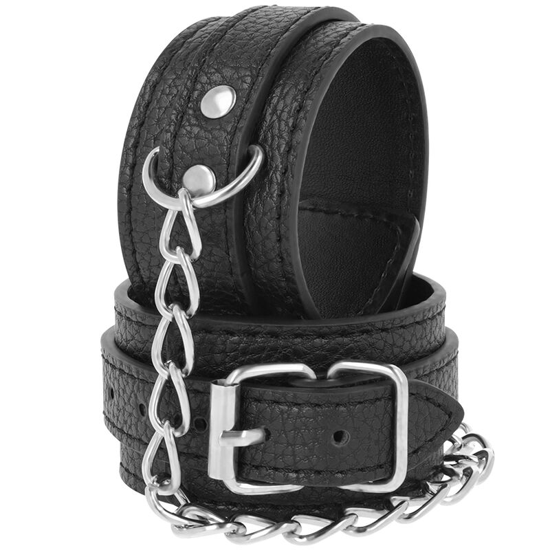 Darkness Bondage Textured Leather Handcuffs - 2