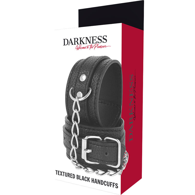 Darkness Bondage Textured Leather Handcuffs - 5