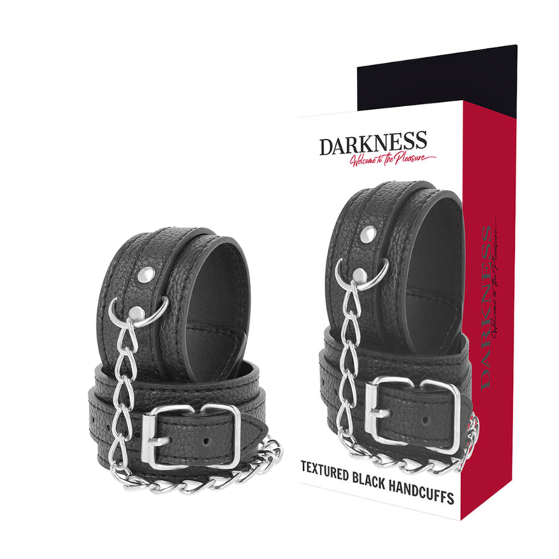 Darkness Bondage Textured Leather Handcuffs