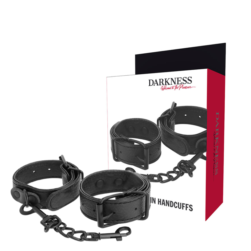 Darkness Bondage Wide Thin Textured Handcuffs