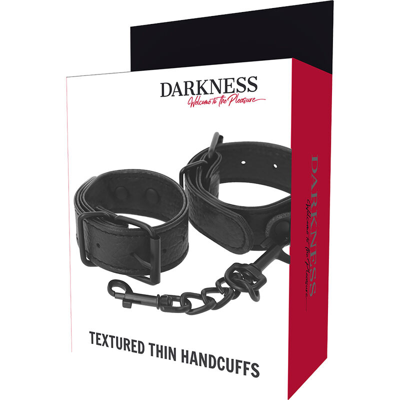 Darkness Bondage Wide Thin Textured Handcuffs - 5