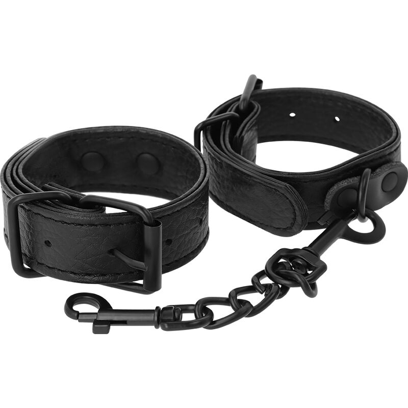 Darkness Bondage Wide Thin Textured Handcuffs - 2