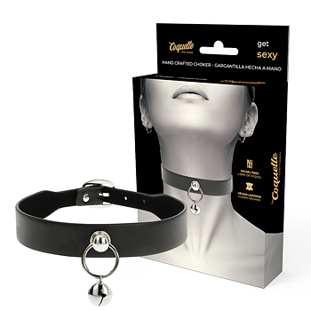 Coquette Chic Desire Vegan Leather Necklace Accessory Rattle Hoop