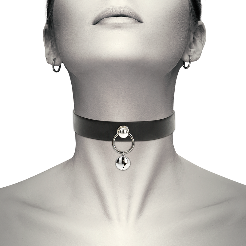 Coquette Chic Desire Vegan Leather Necklace Accessory Rattle Hoop - 2