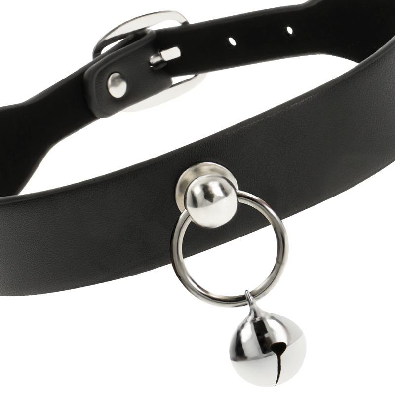 Coquette Chic Desire Vegan Leather Necklace Accessory Rattle Hoop - 4