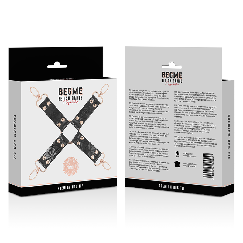 Begme Black Edition Vegan Leather Hog Tie - 5