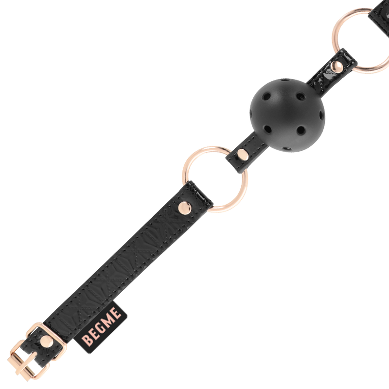 Begme Black Edition Ball Gag Vegan Leather - 3