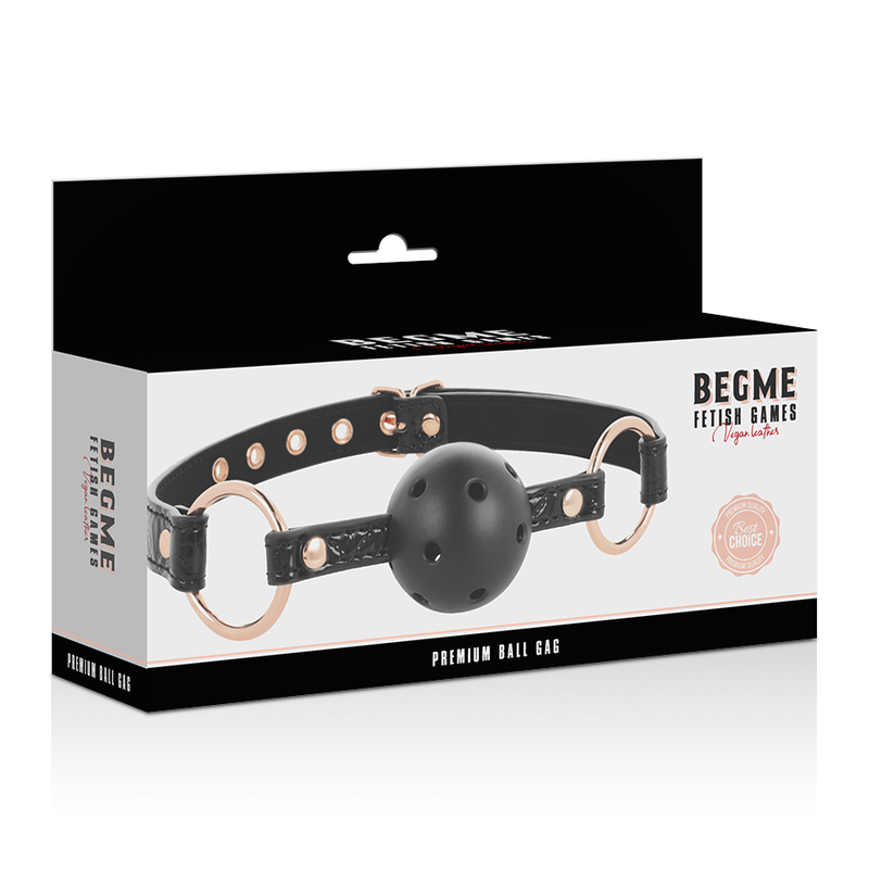 Begme Black Edition Ball Gag Vegan Leather - 4