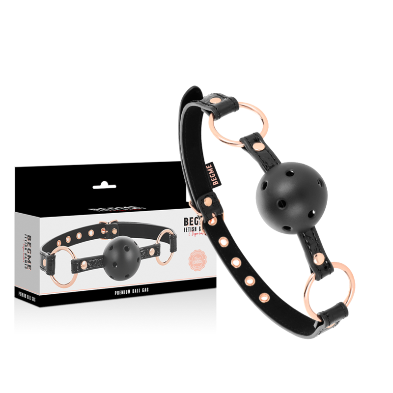 Begme Black Edition Ball Gag Vegan Leather - 2