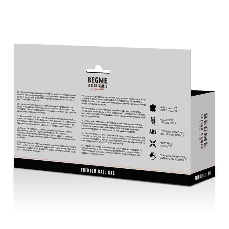 Begme Black Edition Ball Gag Vegan Leather - 5
