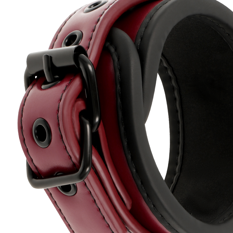 Fetish Submissive Dark Room Vegan Leather Handcuffs With Neoprene Lining - 5