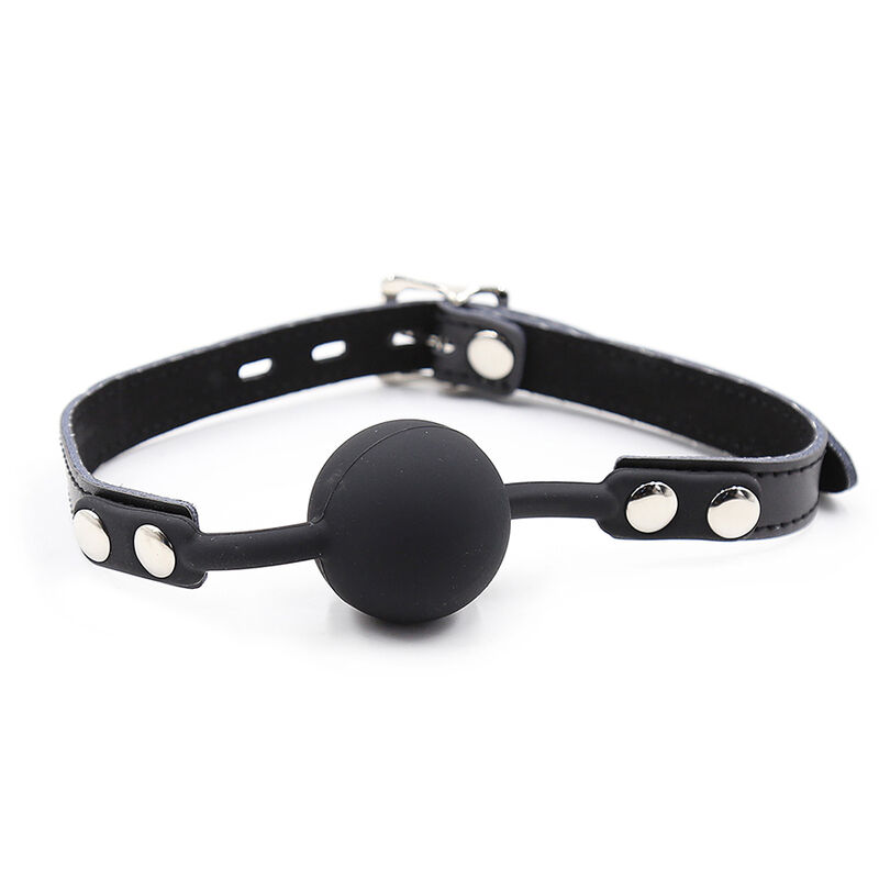 Ohmama Fetish Silicone Ball Gag With Leather Belt Padlock Included - 2