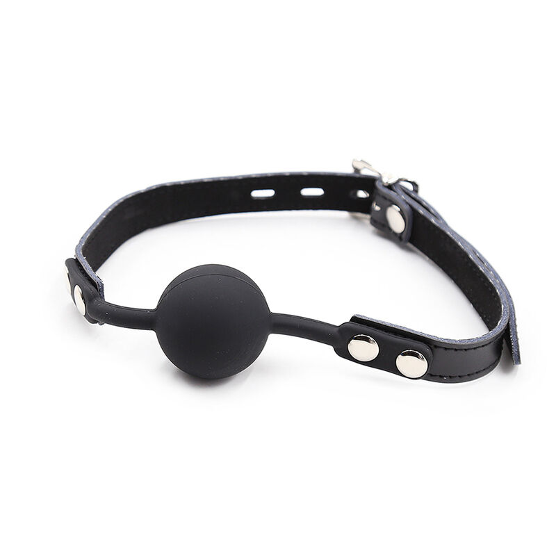 Ohmama Fetish Silicone Ball Gag With Leather Belt Padlock Included - 3