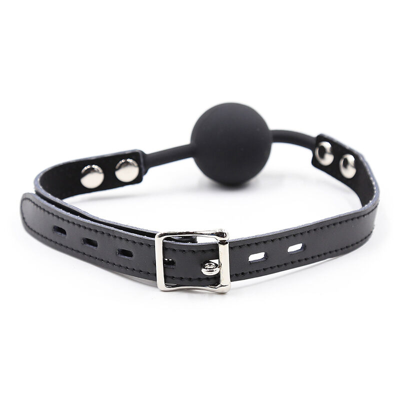 Ohmama Fetish Silicone Ball Gag With Leather Belt Padlock Included - 4
