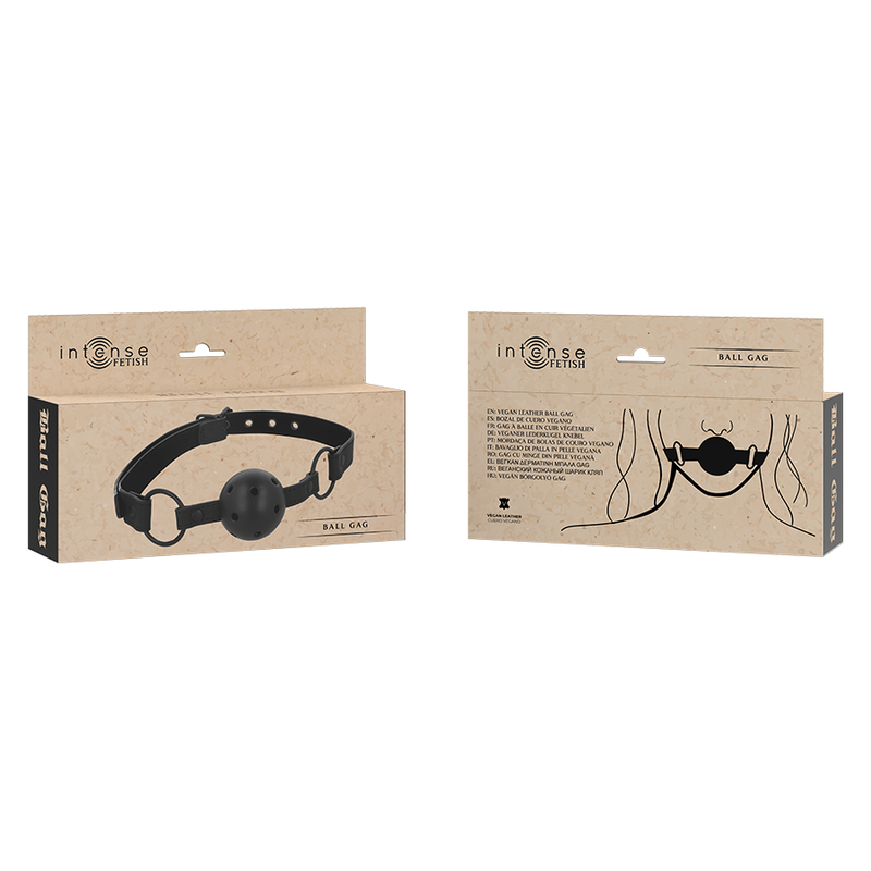 Intense Fetish Vegan Leather Ball Gag - 5