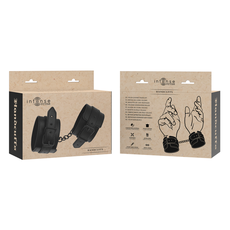 Intense Fetish Vegan Leather Handcuffs - 5