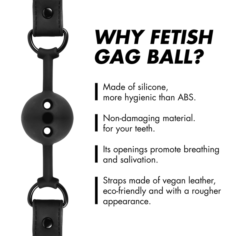 Fetish Submissive Bondage Breathable Silicone Ball Gag - 4