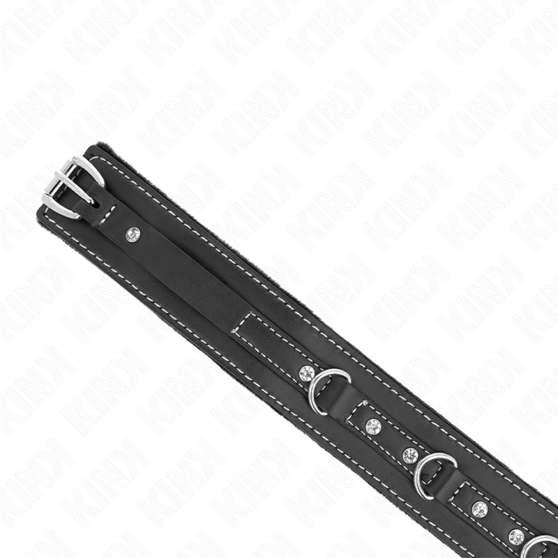 PVC Leather Necklace With Belt 105 Cm Rhinestone Rivet 41 5 X Cm - 5