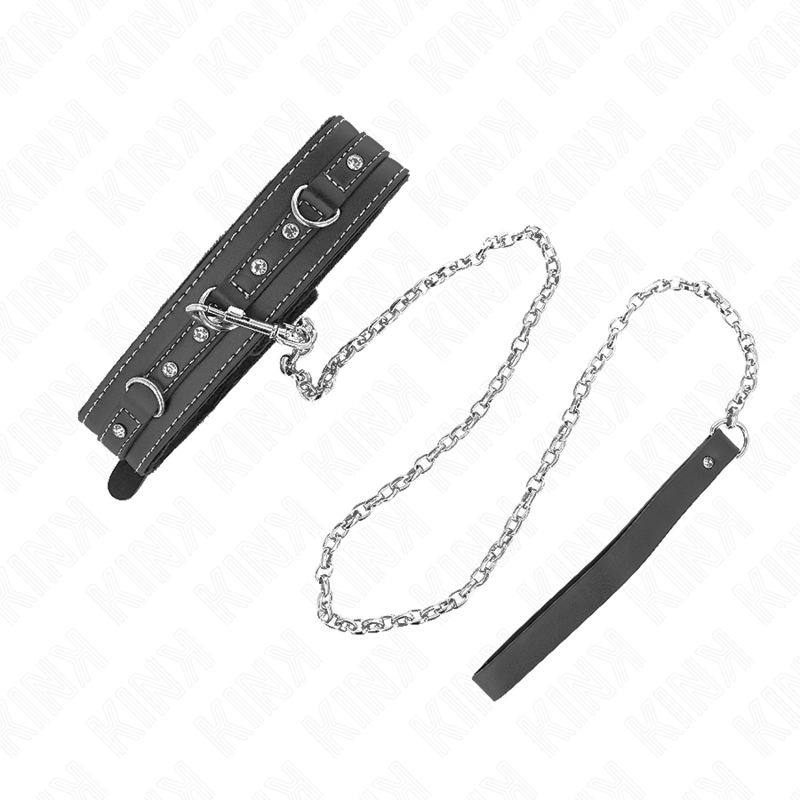PVC Leather Necklace With Belt 105 Cm Rhinestone Rivet 41 5 X Cm - 2