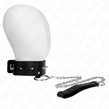 Necklace 65 Cm With Leash With Silver Studs Adjustable 36 43 Cm X 5 Cm