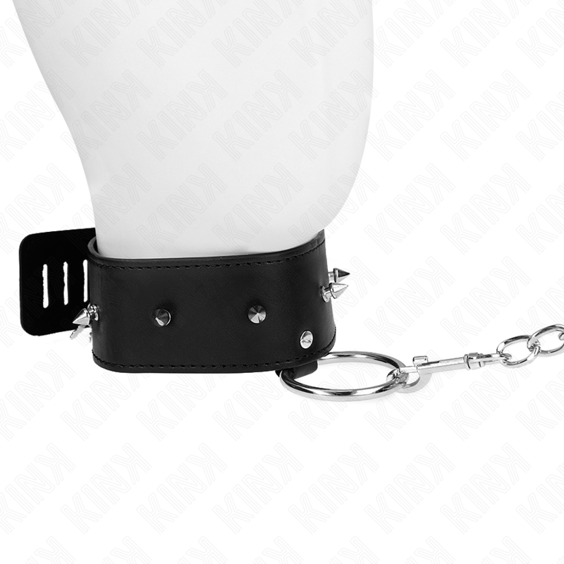 Necklace 65 Cm With Leash With Silver Studs Adjustable 36 43 Cm X 5 Cm - 3