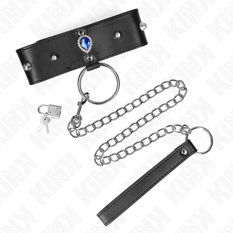 Necklace 65 Cm With Strap With Diamonds Adjustable 36 43 Cm X 5 Cm - 2