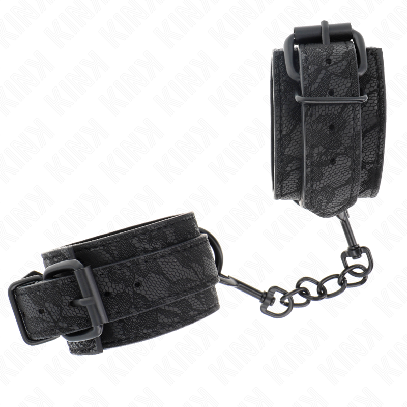Wrist Restraint Dark Lace Covered Wrist Cuffs Adjustable 19 26 Cm - 3