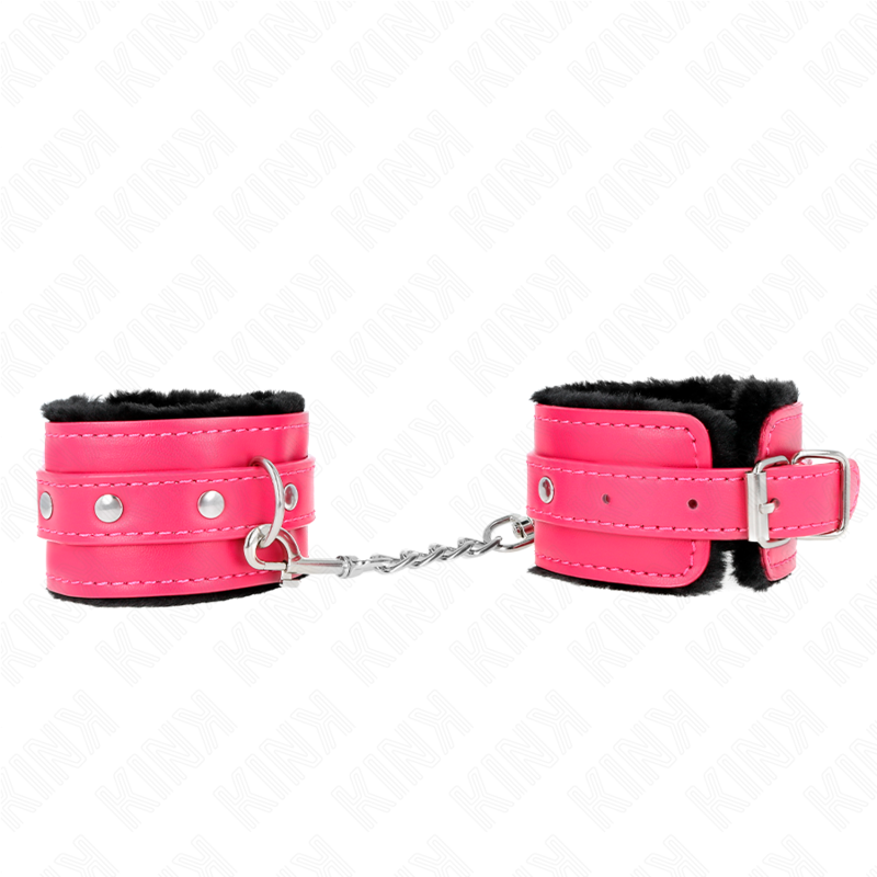 Wrist Premium Fur Lined Wrist Restraints With Raspberry Rose Belt Adjustable 17 29 Cm X 6 Cm - 2