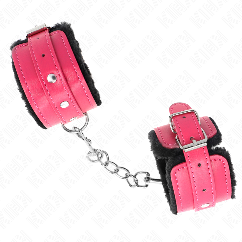 Wrist Premium Fur Lined Wrist Restraints With Raspberry Rose Belt Adjustable 17 29 Cm X 6 Cm - 3