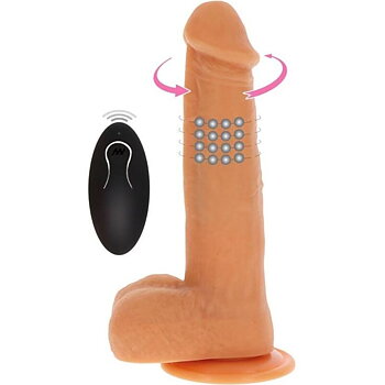 Get Real Rotating Beads Vibrating Dildo Skin