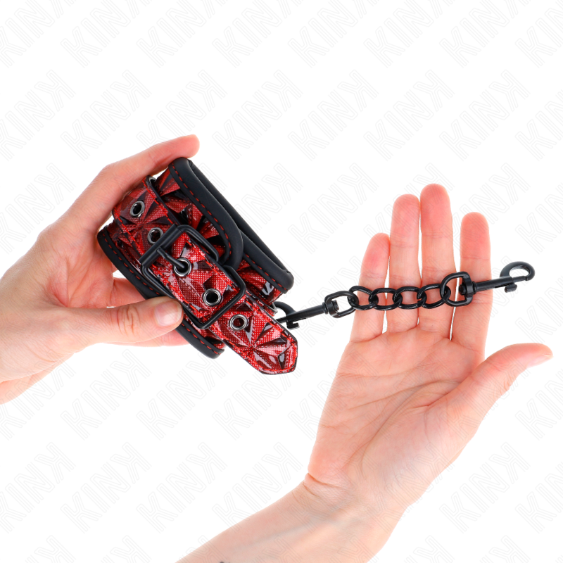 Wrist Diamond Pattern Wrist Restraints Dark Adjustable 17 26 Cm X 5 Cm - 4