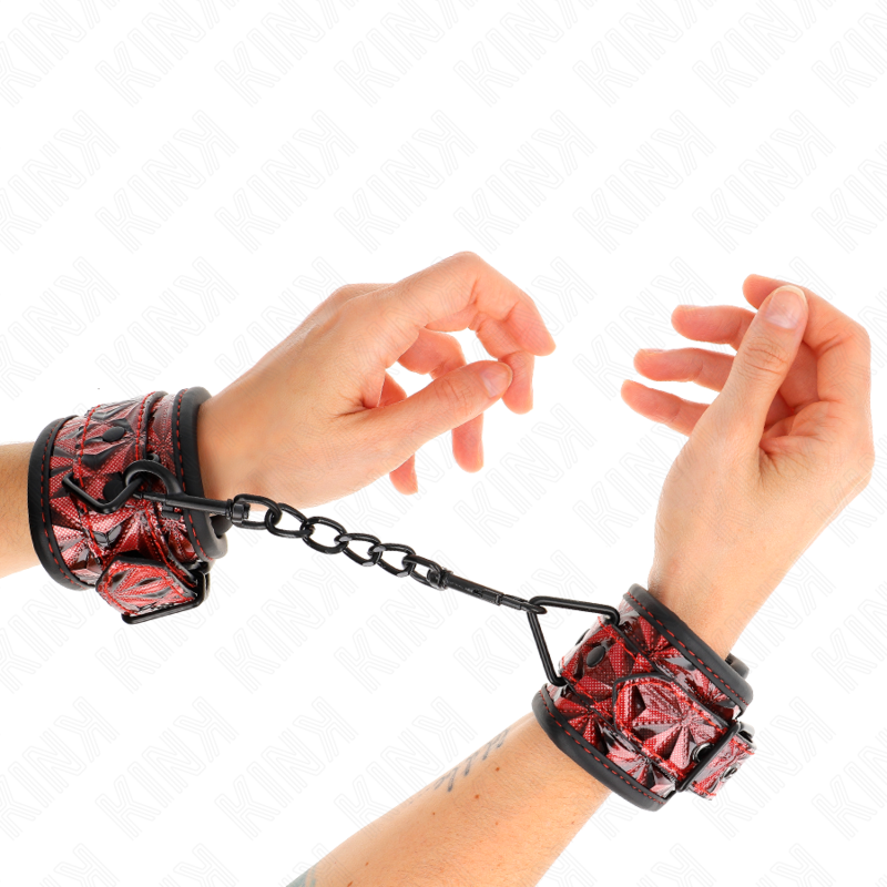 Wrist Diamond Pattern Wrist Restraints Dark Adjustable 17 26 Cm X 5 Cm