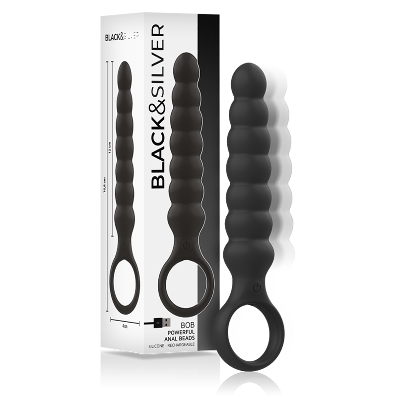 Black Silver Bob Powerful Silicone Anal Dilator - 2