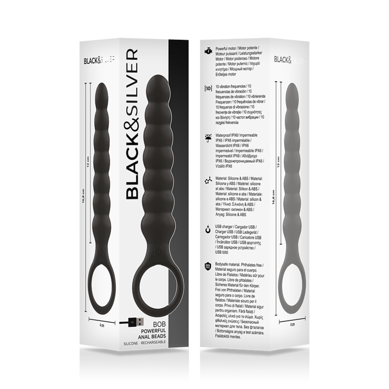 Black Silver Bob Powerful Silicone Anal Dilator - 5