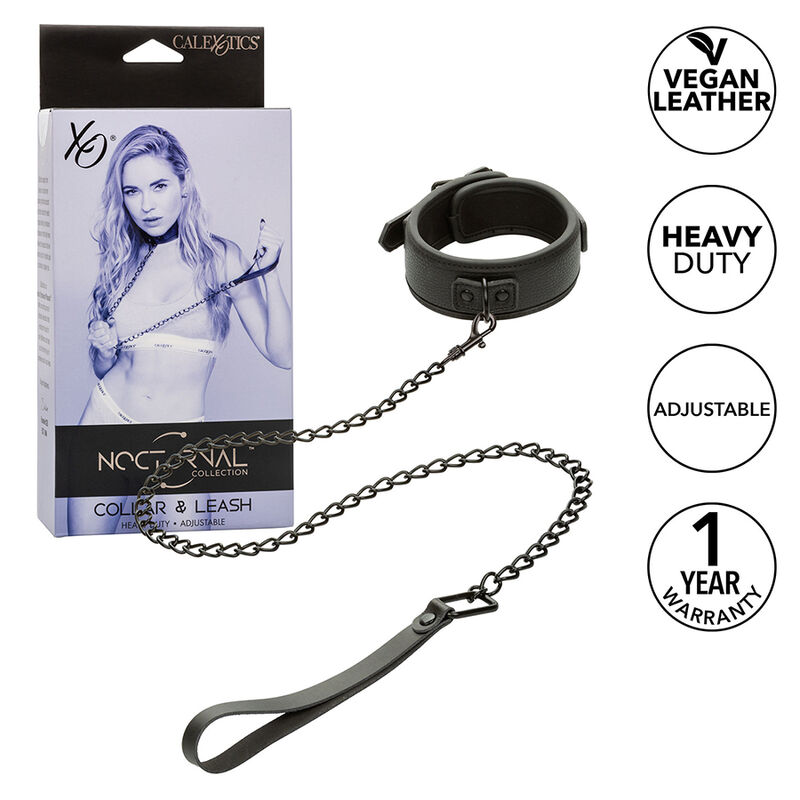 Calexotics Nocturnal Collar Leash Leather Adjustable - 2