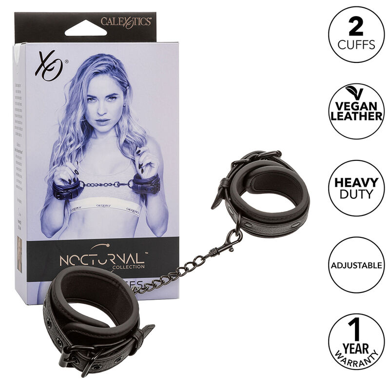Calexotics Nocturnal Leather Wrist Cuffs Adjustable - 2