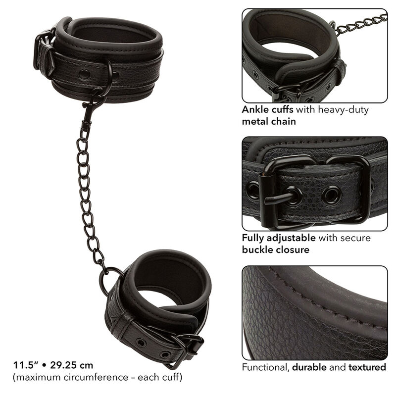 Calexotics Nocturnal Ankle Cuffs Leather Adjustable - 4