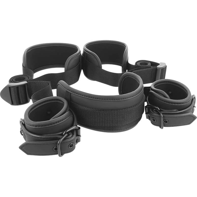 Fetish Submissive Bondage Master Position With 4 Noprene Lined Handcuffs - 3