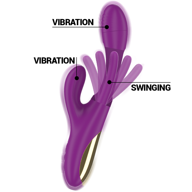 Intense High Tech Apolo Uppladdningsbar Multifunction Vibrator 7 Vibrations With Swinging Motion - 3