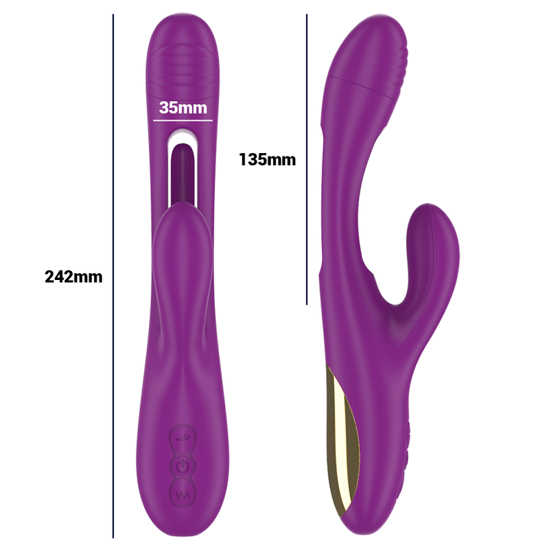 Intense High Tech Apolo Uppladdningsbar Multifunction Vibrator 7 Vibrations With Swinging Motion - 4
