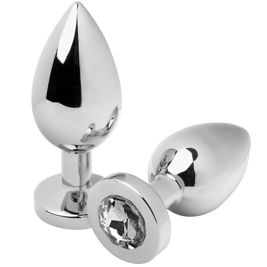 Metal Hard Anal Plug Diamond Transparent Small 5 71Cm