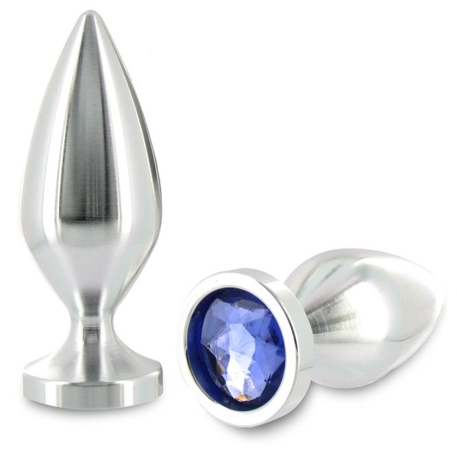 Metal Hard Anal Plug Aliminum Color Crystal Large 10 16Cm